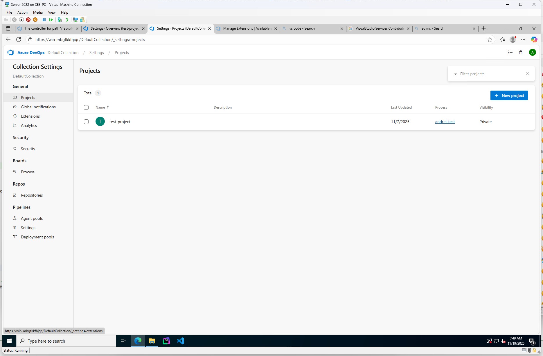 Select "Extensions"