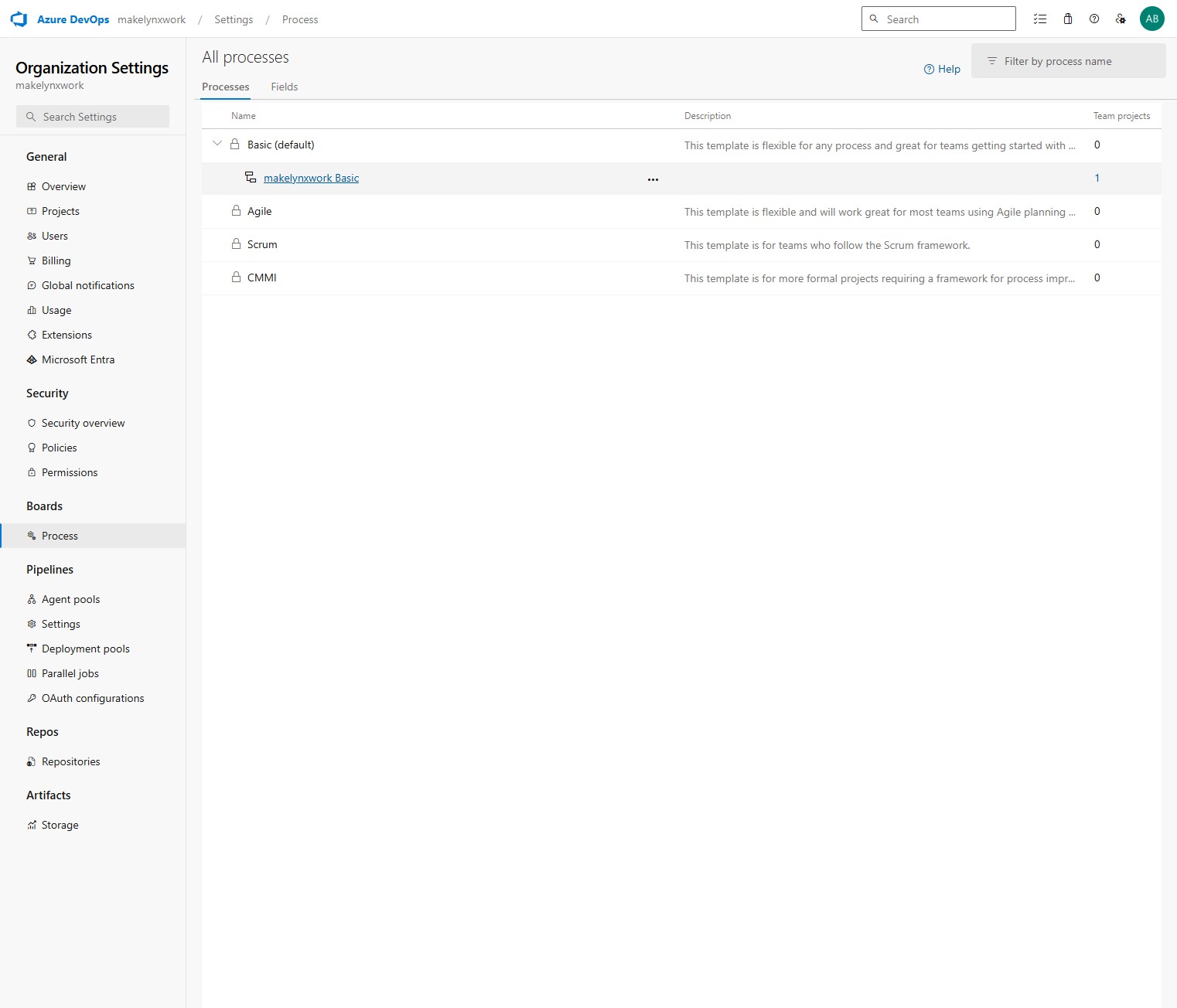 Select the process you want to change. In this example "makelynxwork Basic"