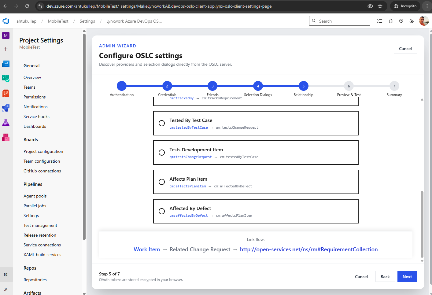 Linking Configuration - Relationship Type