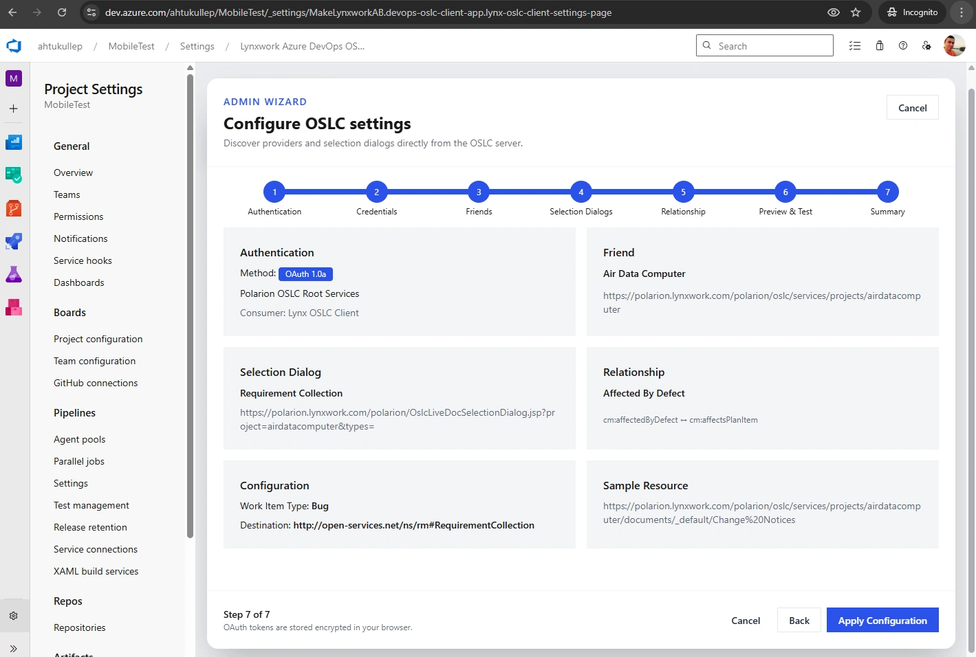 Linking Configuration - Summary